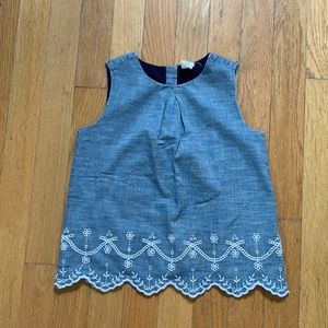 Sleeveless Chambray Blouse